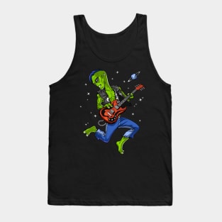 Space Alien Playing Guitar Tank Top